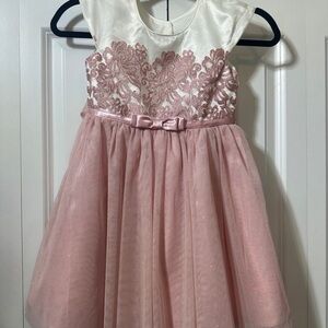 Elegant Pink and White Kids Dress